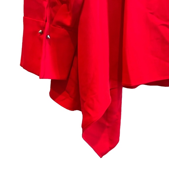 COPY -(NWT) RACHEL Rachel Roy Red V-Neck Handkerchief Hem Top Plus Size 3X/4X - Picture 12 of 14